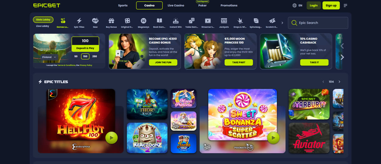 Screenshot Epicbet